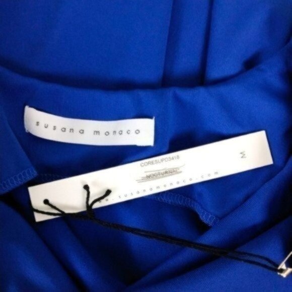 Susana Monaco Scoop Neck Tank Mini Dress Blue Size Medium - Picture 4 of 6